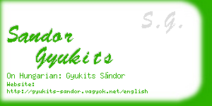 sandor gyukits business card